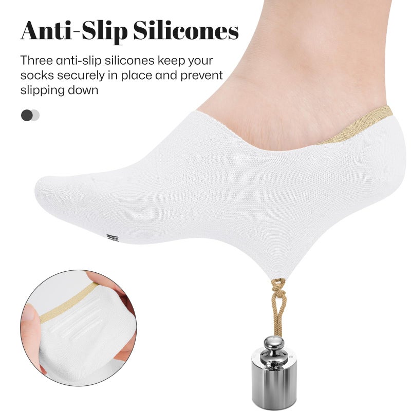 wernies No Show Socks Women Low Socks Non Slip Flat Boat Line 4 Pairs - Image 2